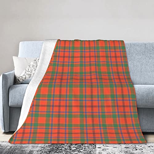 Throw Blanket Ancient Tartan of The Scottish Clan Munro Ultra Soft Lightweight Bed Blanket Quilt Durable Home Decor Fleece Blanket Sofa Blanket Luxurious Carpet for Men Women Kids 50"x40"