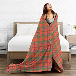 Throw Blanket Ancient Tartan of The Scottish Clan Munro Ultra Soft Lightweight Bed Blanket Quilt Durable Home Decor Fleece Blanket Sofa Blanket Luxurious Carpet for Men Women Kids 50"x40"