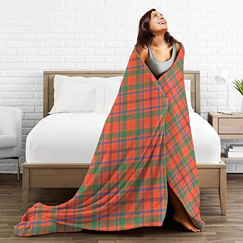 Throw Blanket Ancient Tartan of The Scottish Clan Munro Ultra Soft Lightweight Bed Blanket Quilt Durable Home Decor Fleece Blanket Sofa Blanket Luxurious Carpet for Men Women Kids 50"x40"