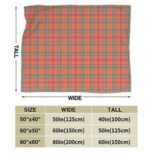 Throw Blanket Ancient Tartan of The Scottish Clan Munro Ultra Soft Lightweight Bed Blanket Quilt Durable Home Decor Fleece Blanket Sofa Blanket Luxurious Carpet for Men Women Kids 50"x40"