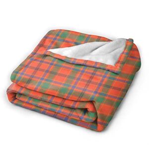 Throw Blanket Ancient Tartan of The Scottish Clan Munro Ultra Soft Lightweight Bed Blanket Quilt Durable Home Decor Fleece Blanket Sofa Blanket Luxurious Carpet for Men Women Kids 50"x40"