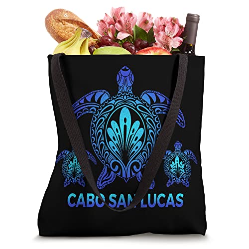 Vintage Cabo San Lucas Mexico MX Blue Sea Turtle Souvenirs Tote Bag