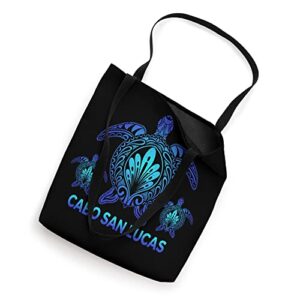 Vintage Cabo San Lucas Mexico MX Blue Sea Turtle Souvenirs Tote Bag