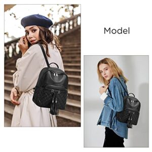 I IHAYNER Girls Fashion Backpack Purse for Women Mini Backpack for Teen Girls PU Leather Multipurpose Travel Backpack with Charm Tassel Black