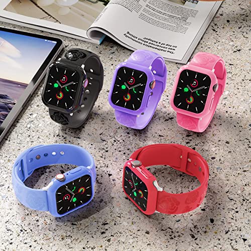 5 Pack Compatible with for Apple Watch Case 45mm 44mm Series 8/SE2/7/6/SE/5/4 Hard PC Thin Lightweight Protective Bumper Frame for iWatch, No Screen Protector