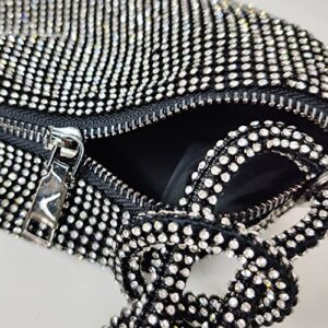 evoon Rhinestone Purse, Sparkly Black Clutch Purses for Women Glitter Evening Bag for Ladies