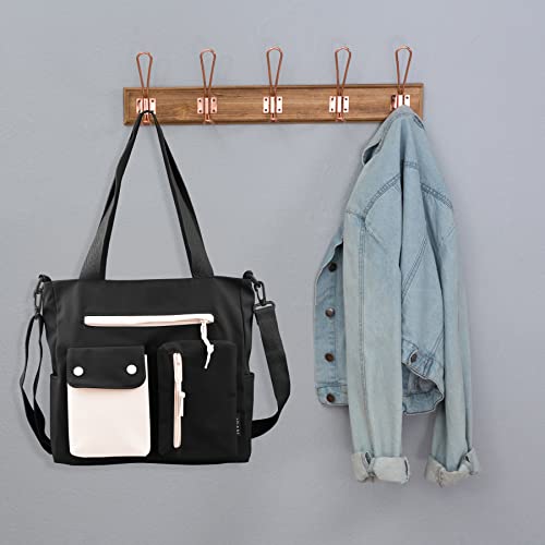 Crossbody Bag for Women Girls, Lightweight Nylon Purse & Handbag, Casual Shoulder Messenger Tote Bag for School and Work, Black