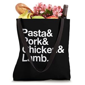 The Art of Pasta, Pork, Chicken & Lamb Tote Bag