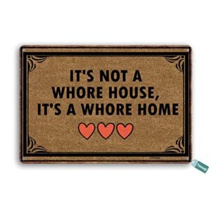 teuoqi it’s not a whore house, it’s a whore home metal tin sign wall art home decor kitchen poster cafe pub plaque 8×12 inch