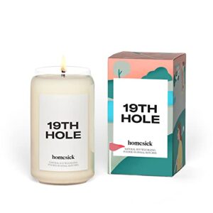 homesick premium scented candle, 19th hole – scents of sand dunes, golden hops, amber, 13.75 oz, 60-80 hour burn, gifts, soy blend candle home decor, relaxing aromatherapy candle