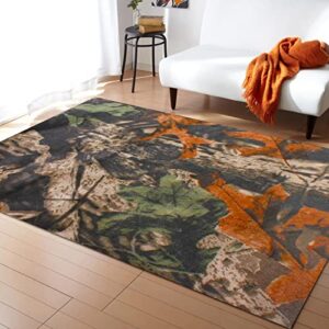 oueoty camo area rug 2x3ft/24x36in/60x90cm,leaves camouflage area rug mat for living dining dorm room bedroom home decorative