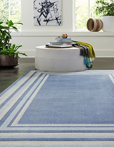 Unique Loom Lotus Collection Area Rug - Guyana (5' x 8' Rectangle, Blue/Light Blue)