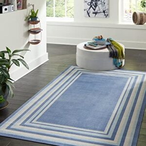 Unique Loom Lotus Collection Area Rug - Guyana (5' x 8' Rectangle, Blue/Light Blue)