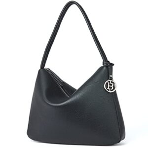 bostanten shoulder bag for women hobo purses and handbags top handle clutch purse with zipper closure black