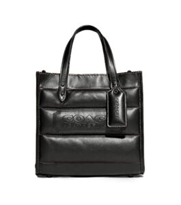 coach leather field crossbody tote 22 with quilting and coach badge – #c6958 – black
