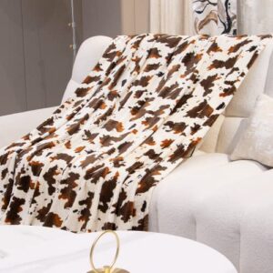 Cow Blanket Lightweight Fleece Cow Print Throw Blanket 50"x60" Soft Warm Plush Cow Blankets & Throws for Bed Couch Sofa Chair Travel Office