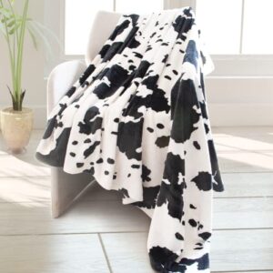 Cow Print Blanket Warm Plush Cute Cow Throw Blanket Soft Fleece Flannel Lightweight Black Cow Blankets Living Rooms Sofa Bedroom Decor Cow Gifts Blanket All Seasons 50" x 60"