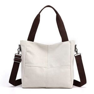 ashioup canvas hobo handbag for women shoulder bag small crossbody shopper bag grey