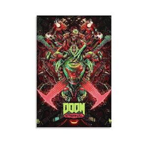 how fit gameing doom eternal poster prints on canvas decoration room decor posters unframe 12x18inch(30x45cm)