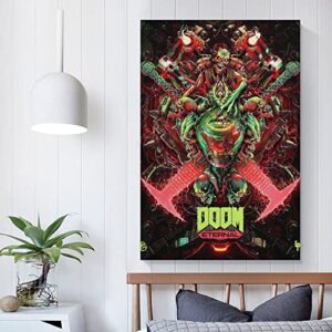 HOW FIT Gameing Doom Eternal Poster Prints on Canvas Decoration Room Decor Posters Unframe 12x18inch(30x45cm)