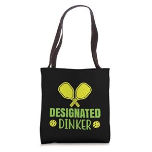 funny pickleball designated dinker tote bag