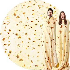 acteb burritos tortilla blanket for adult 80in, 300gsm thickness double sided print, novelty giant soft flannel wrap round throw blankets home decor food taco tapestries