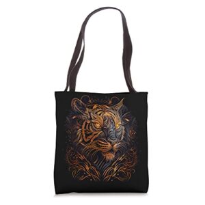 tiger lunar zodiac chinese horoscope astrology tote bag