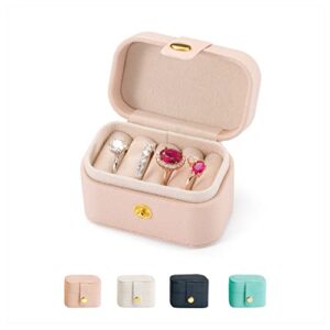 vomna travel jewelry ring case,small jewelry ring box,ring holder,mini travel jewelry case portable ring storage case,gifts for women girls, for travel,business,wedding,bridesmaid gift(pink)