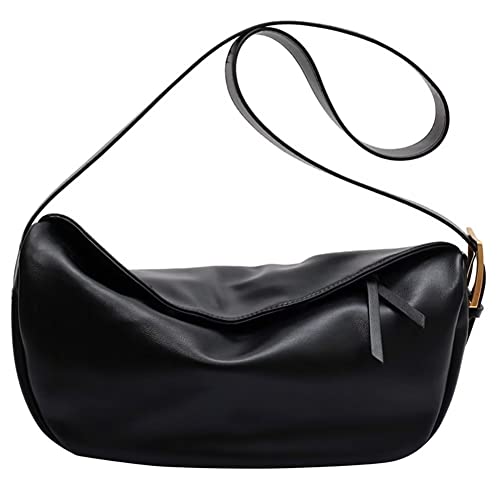 Mudono Crossbody Bag for Women Large Leather Shoulder Purse Casual Hobo Crossbody Handbag Lightweight Crescent Satchel