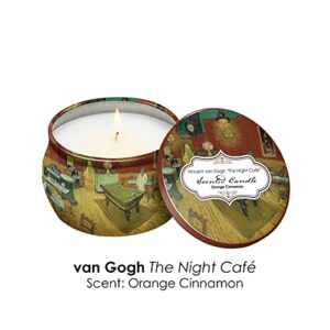 Fine Art Inspired Scented Candles Gift Set, Aromatherapy 8% Essential Oil Fragrance, 4 Pack 4.4 oz Soy Wax Candles, Reusable Decorative Tin, 25-30 Hour Burn Time Each Candle | Van Gogh at Night