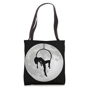 Aerial Moon Aerial Yoga Circus Lyra Trapeze Aerial Silk Tote Bag