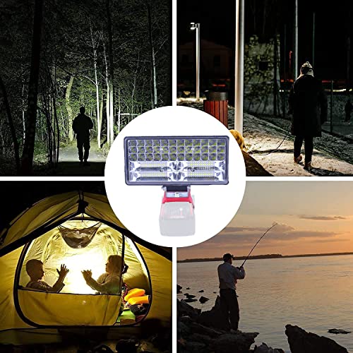 HLiePiHa LED Work Light for Milwaukee, Outdoor LED Light Flashlight, Lighting Spotlight Two USB Ports Suitable for Milwaukee 18V Li-ion Battery 48-11-1811 48-11-1812 48-11-1820 48-11-1828 (Tool Only)