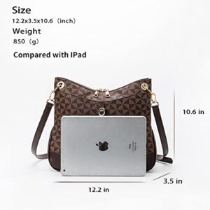 anck Crossbody Bags for Women Luxurious Leather Women's Shoulder Purse- Zipper Pocket Small Crossbody Bags for Women Purses Fashion Leather Lightweight Handbags Shoulder Bag (Brown)