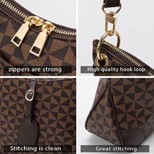 anck Crossbody Bags for Women Luxurious Leather Women's Shoulder Purse- Zipper Pocket Small Crossbody Bags for Women Purses Fashion Leather Lightweight Handbags Shoulder Bag (Brown)