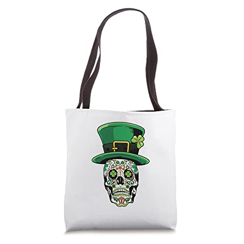 Sugar Skull Saint Patricks Day of Dead Tote Bag