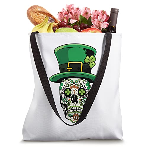 Sugar Skull Saint Patricks Day of Dead Tote Bag