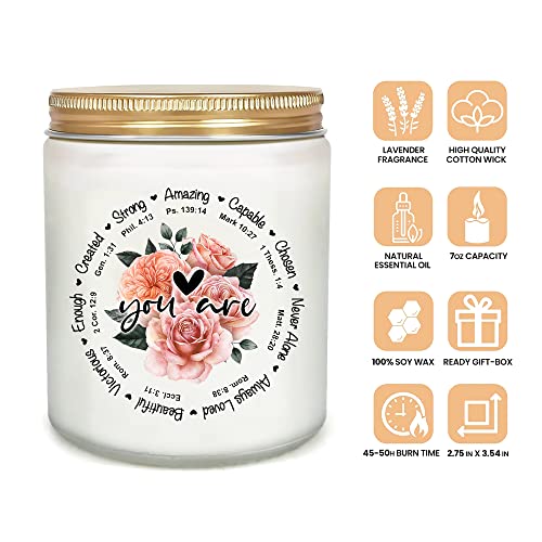 Christian Gifts for Women - Birthday Gifts for Women - Inspirational Gifts for Women - Religious Gifts for Women - Spiritual Gifts for Women, Mom, Friend, Coworker - Scented Candles Gifts for Women