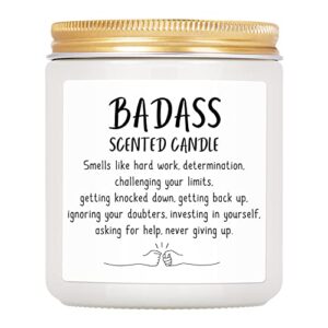 Sinsufur Congratulations Gifts for Women, Inspirational Gifts for Women Friends Coworkers, Birthday Christmas Gifts for Women - Boss Lady, New Job, Promotion Gifts for Women, 7oz Badass Scented Candle