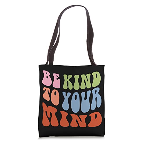 Be Kind To Your Mind Retro Quote Aesthetic Inspirational Tote Bag