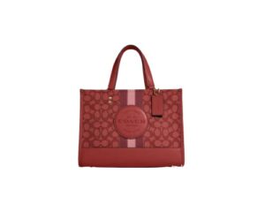 coach dempsey carryall in signature jacquard with stripe patch (im/red apple multi)