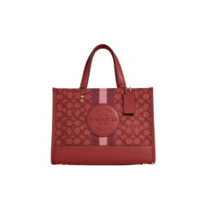 COACH Dempsey Carryall In Signature Jacquard With Stripe Patch (IM/Red Apple Multi)