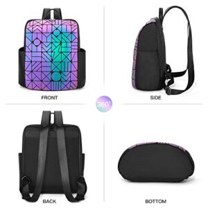 Geometric luminous crossbody bag glow-in-the-dark handbag Holographic reflective backpack purse clutch bag (backpack)