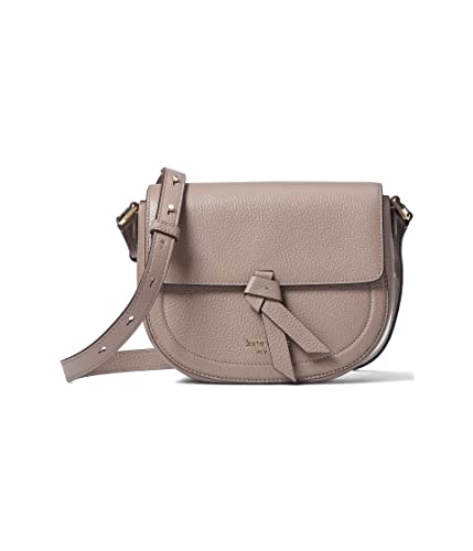 Kate Spade New York Knott Pebbled Leather Medium Saddle Bag Mineral Grey One Size