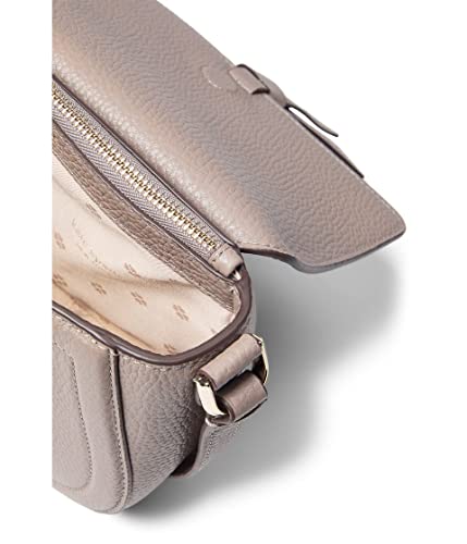 Kate Spade New York Knott Pebbled Leather Medium Saddle Bag Mineral Grey One Size