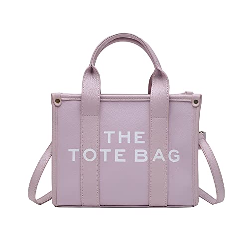 The Tote Bag for Women Handbag Tote Purse with Zipper Pu Leather Tote Bag for Travel Work Large Capacity Leather Tote Bag (Purple)