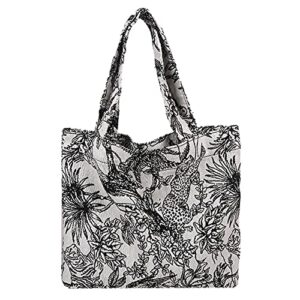 vintage women forest canvas shoulder tote bag casual large capacity handbags