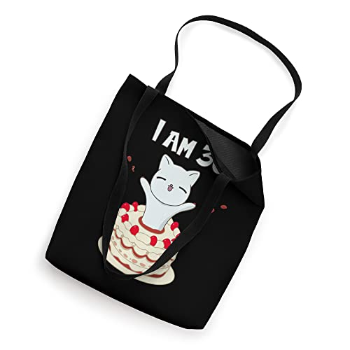 I am 30! Cute cat / kitten with birthday cake Tote Bag