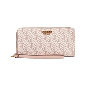 GUESS Laurel Large Zip Around Wallet, Pale Rose Logo