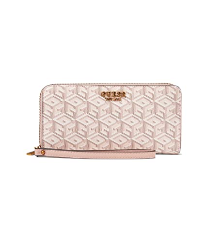 GUESS Laurel Large Zip Around Wallet, Pale Rose Logo