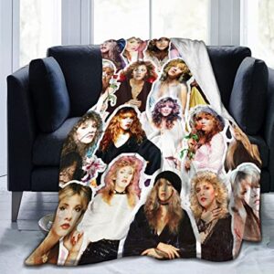 blanket stevie nick soft and comfortable warm fleece blanket for sofa, office bed car camp couch cozy plush throw blankets beach blankets